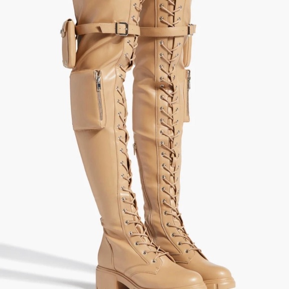 Tan Over-the-Knee Lace-Up Boots nwt size 7.5 - Picture 5 of 5